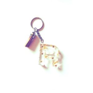 Monogram Resin Personalized letter R keychain